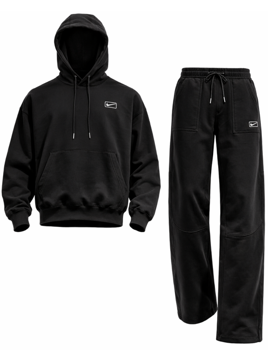 Nike Street Fleece Tracksuit Black