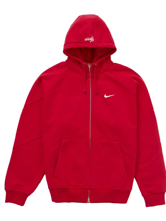Supreme Nike Zip Up Hooded Sweatshirt Heather Red