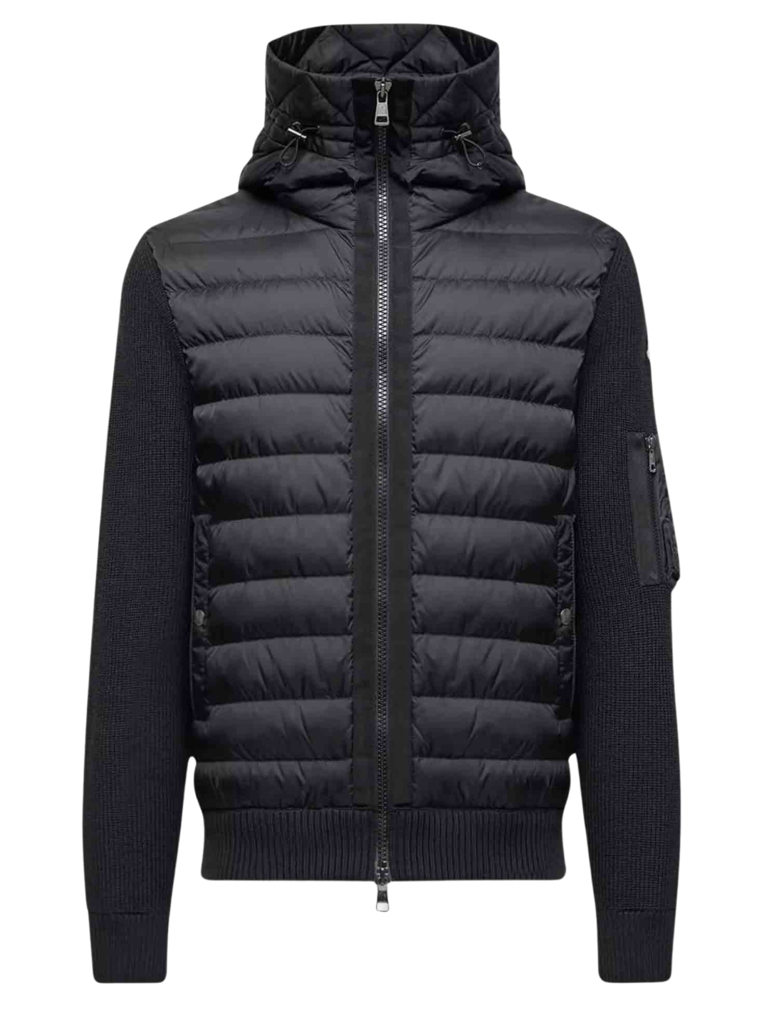 Moncler Padded Wool Cardigan Black