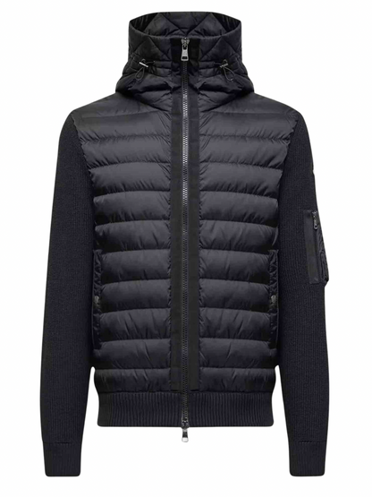 Moncler Padded Wool Cardigan Black