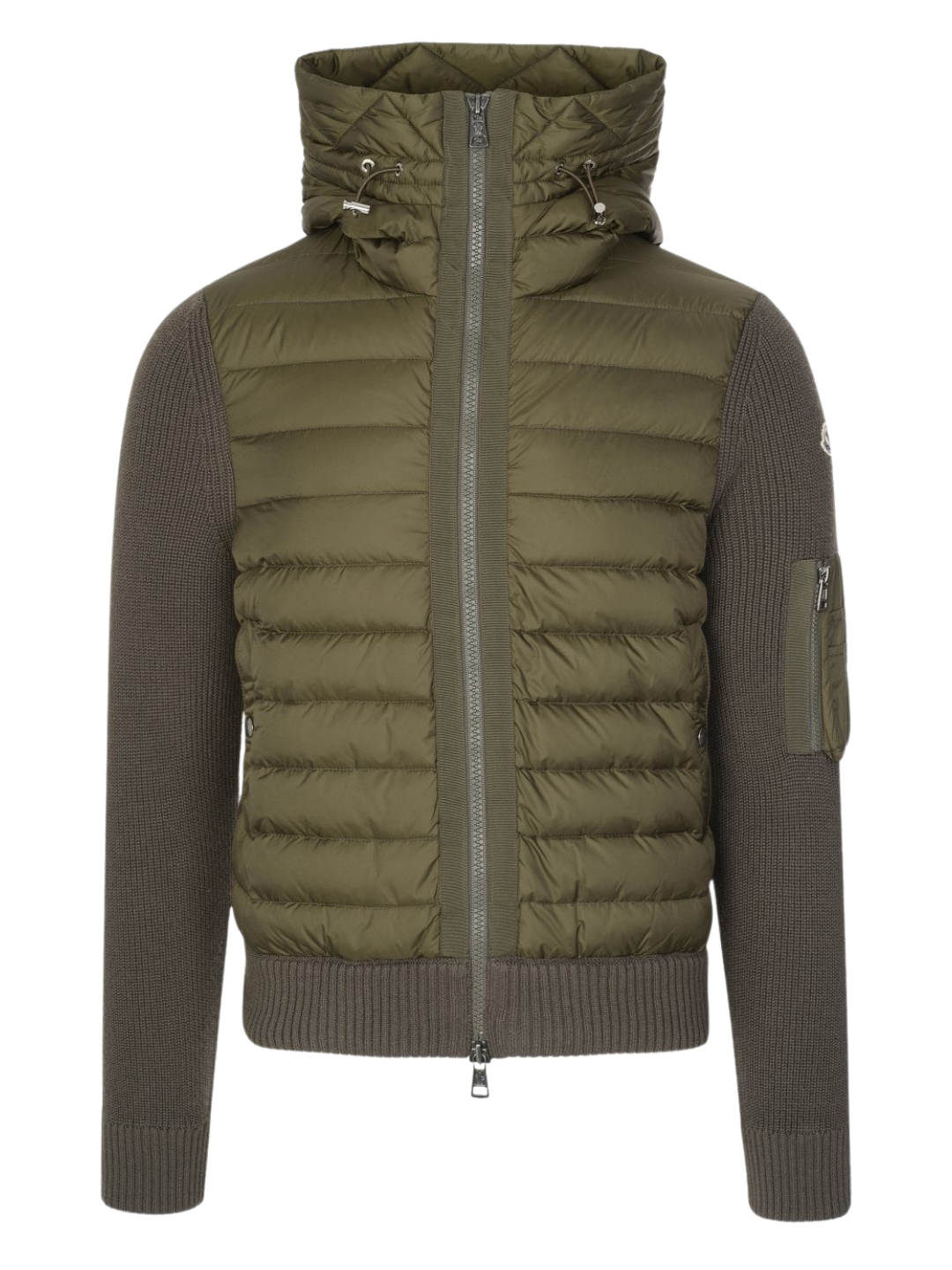 Moncler Padded Wool Cardigan Green