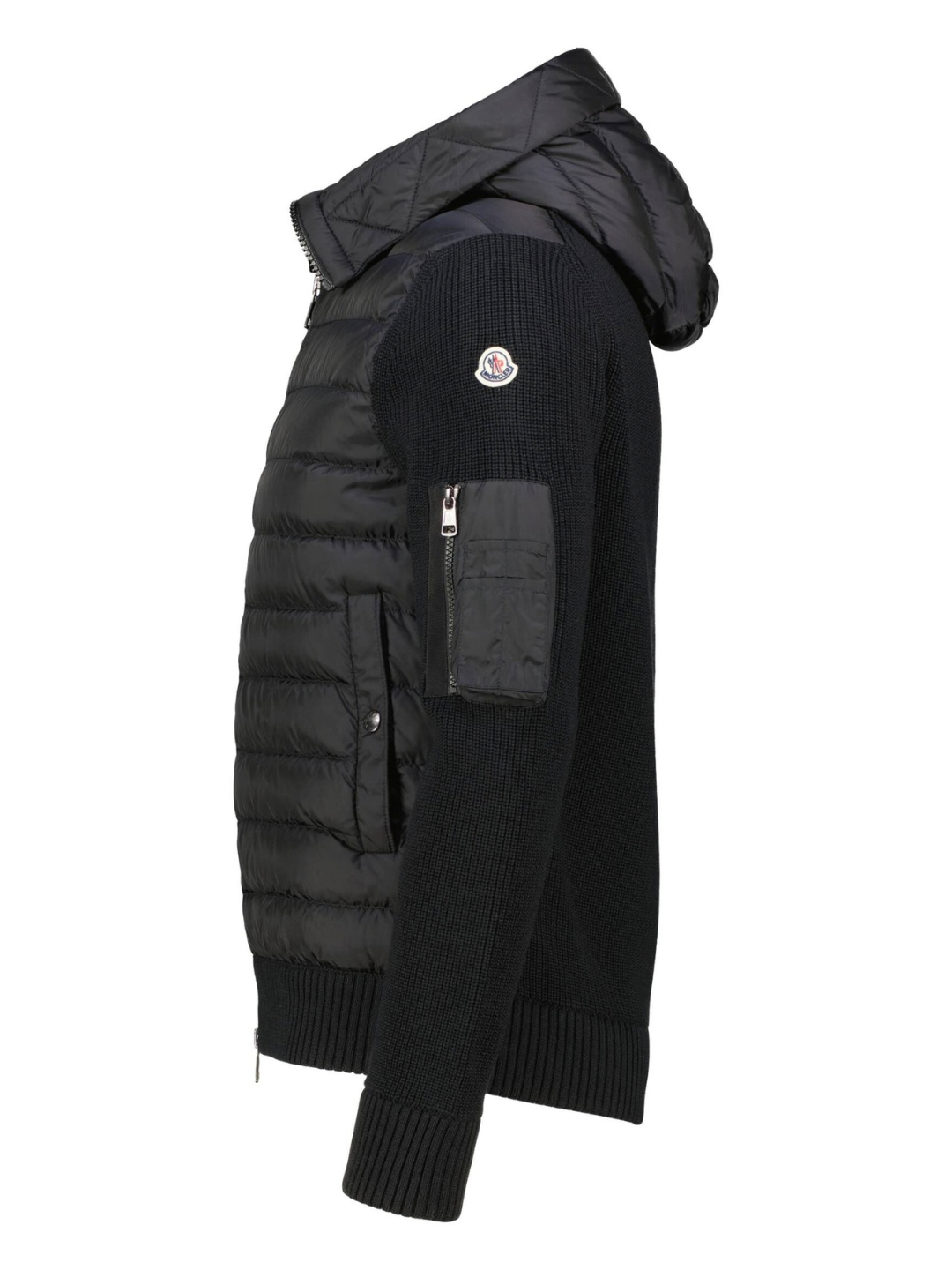 Moncler Padded Wool Cardigan Black