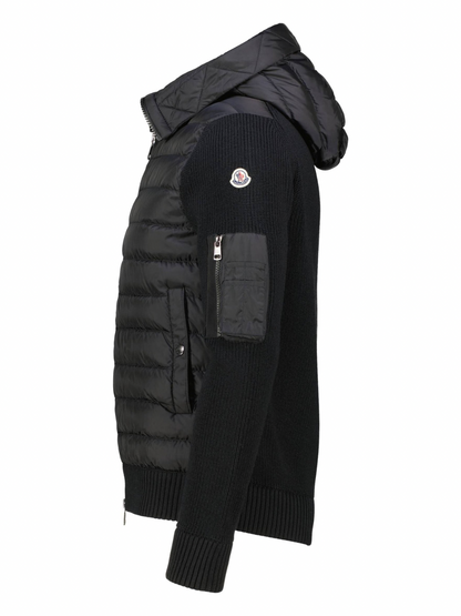 Moncler Padded Wool Cardigan Black
