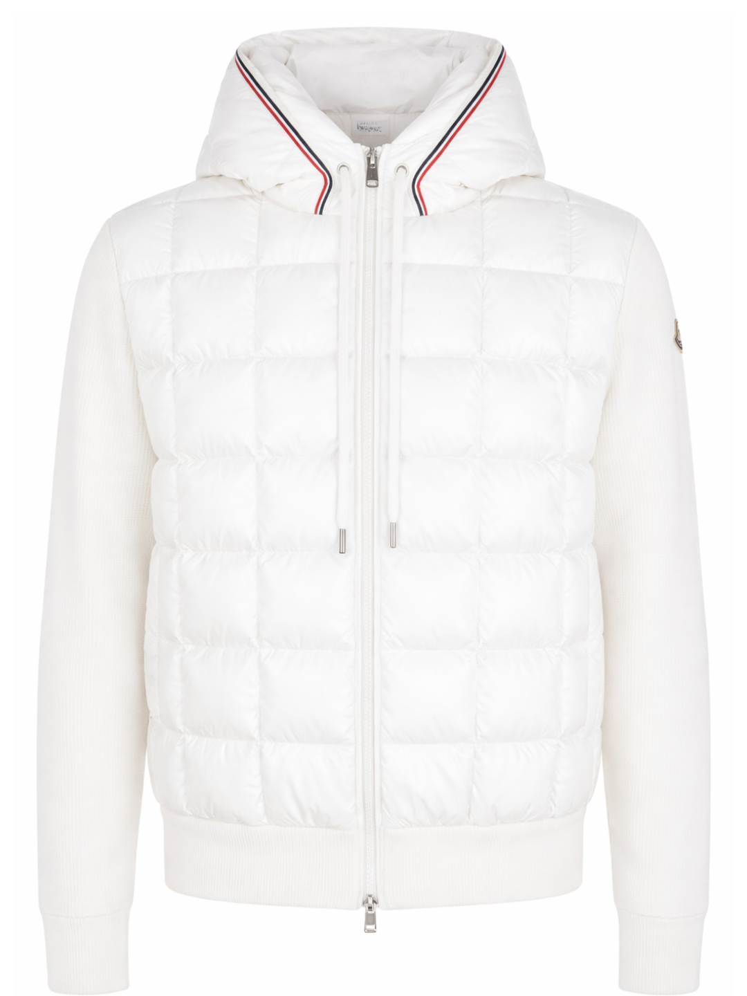 Moncler Quilted Shell Down Hooded Cardigan White