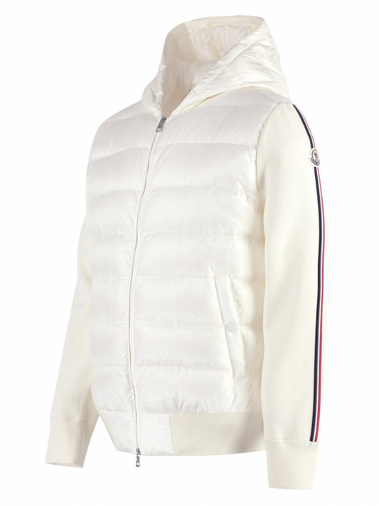 Moncler Padded Wool Zip-Up Hoodie White