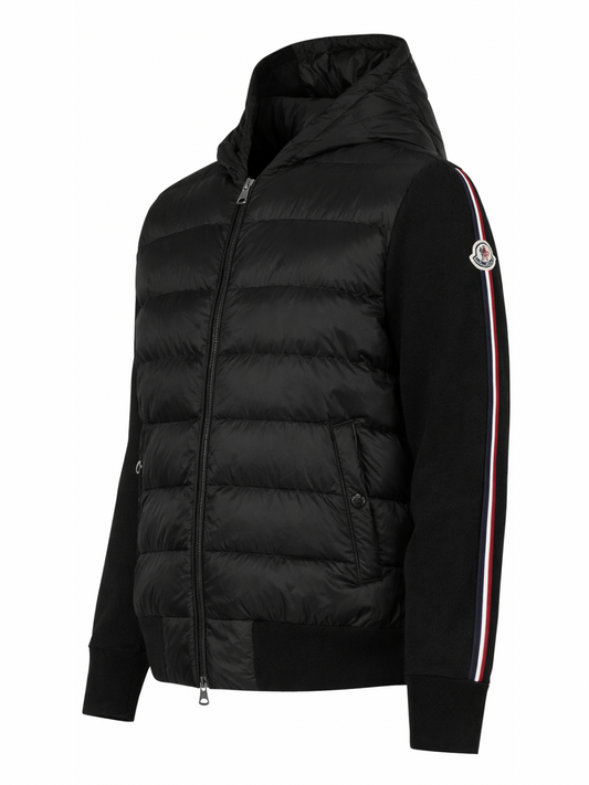 Moncler Padded Wool Zip-Up Hoodie Black