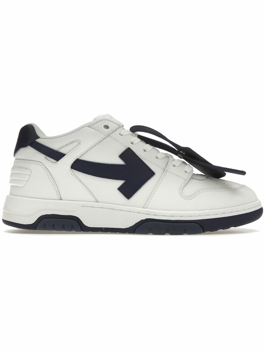 OFF-WHITE Out Of Office OOO Low Tops White Navy Blue