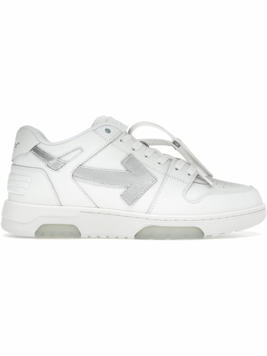 OFF-WHITE Out Of Office OOO Low Tops White Silver