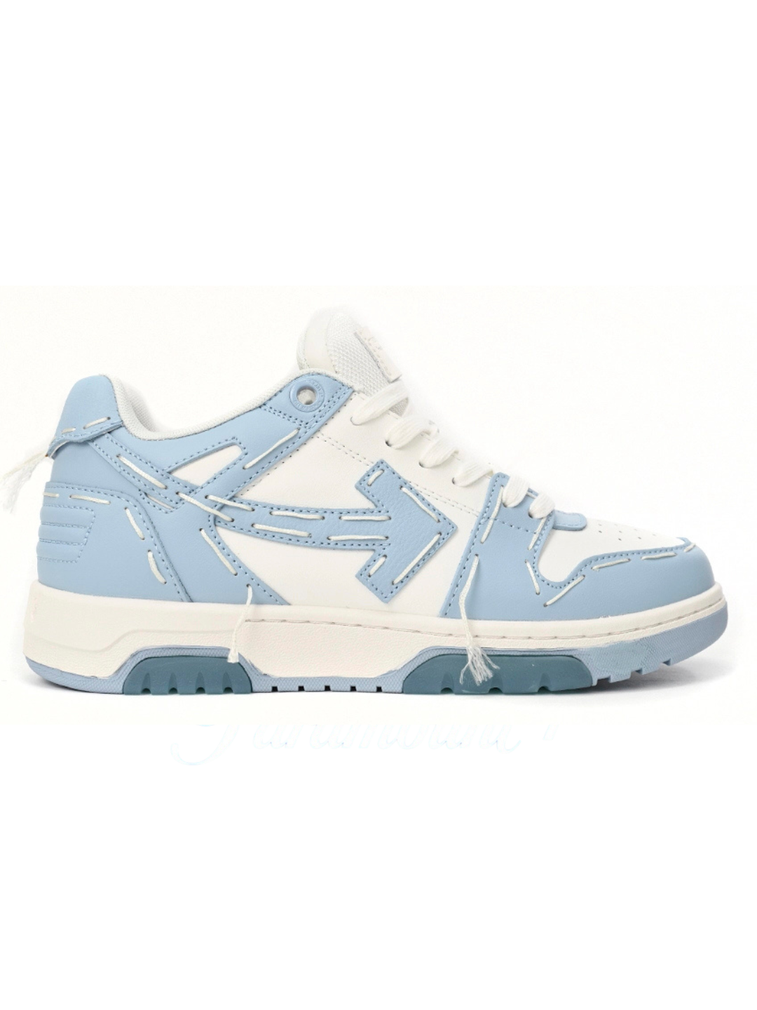 OFF-WHITE Out Of Office OOO Low Tops Sartorial Stitching White Blue
