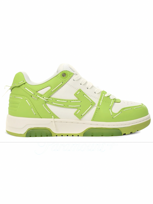 OFF-WHITE Out Of Office OOO Low Tops Sartorial Stitching White Green