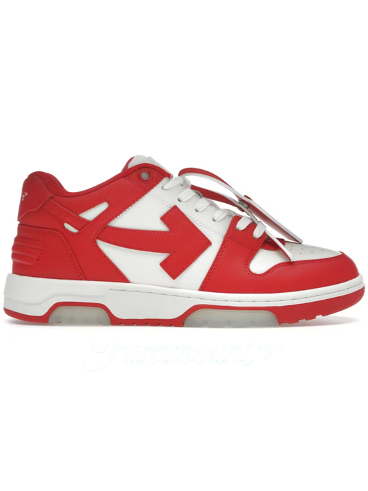 OFF-WHITE Out Of Office OOO Low Tops Red White