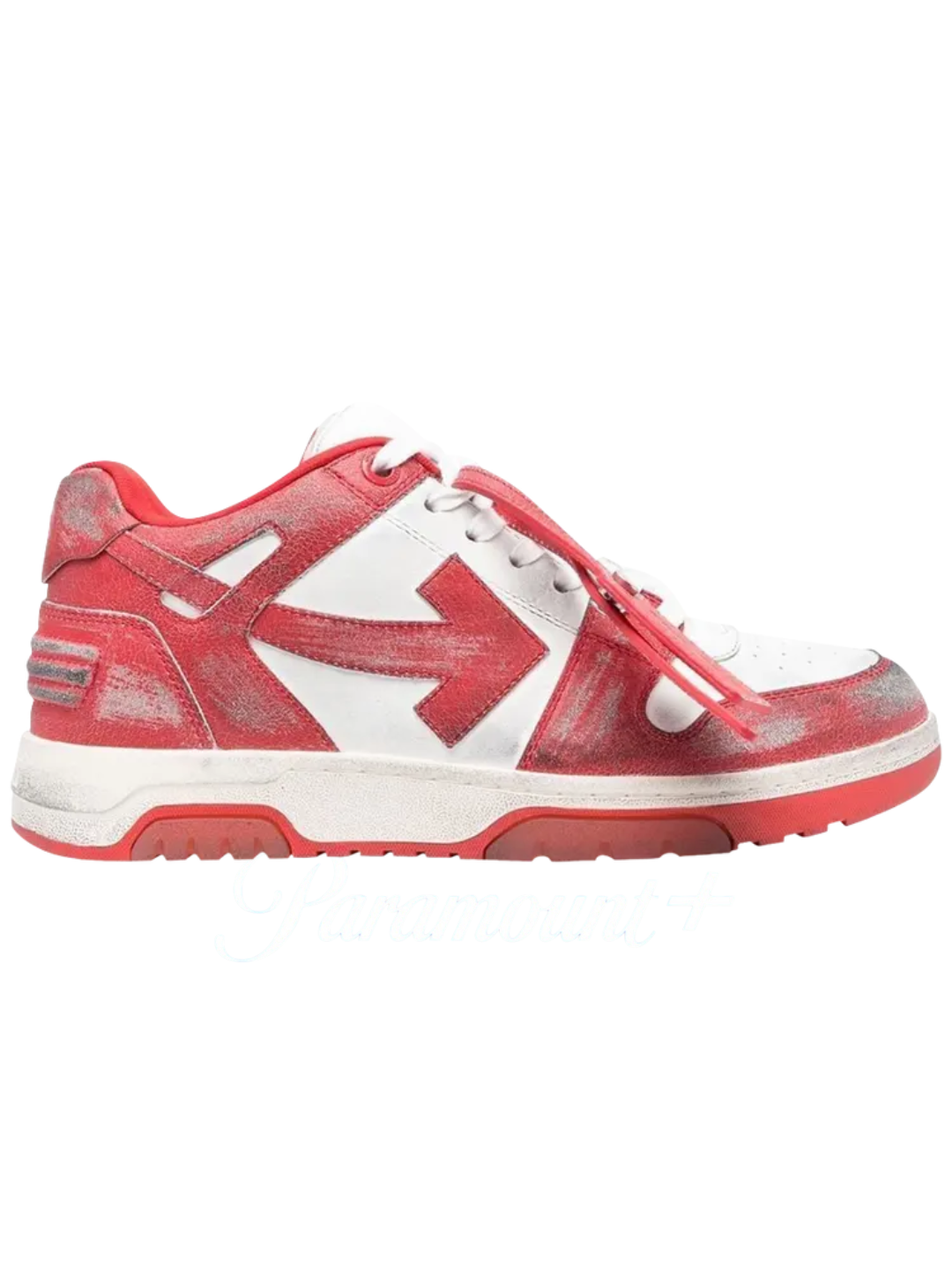 OFF-WHITE Out Of Office OOO Low Vintage Leather White Red
