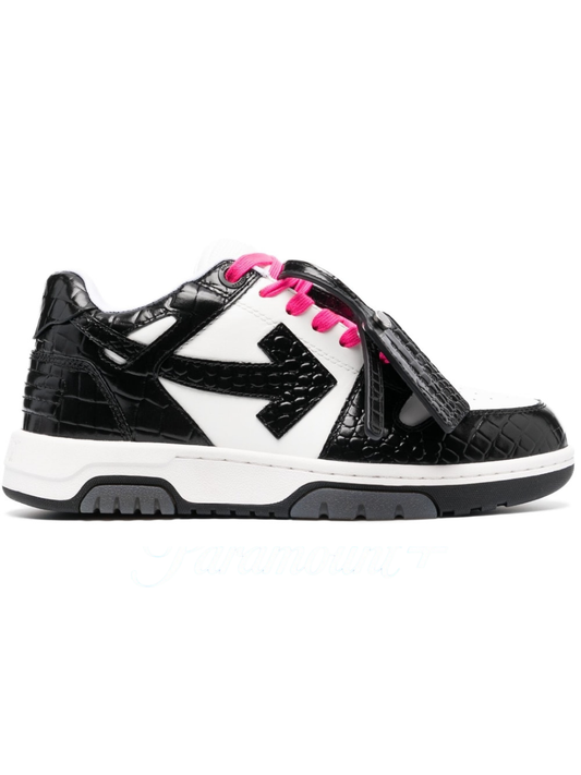 OFF-WHITE Out Of Office OOO Low Croc Black White