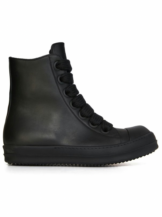 Rick Owens Lido High Top Jumbo Laced Sneaker Triple Black