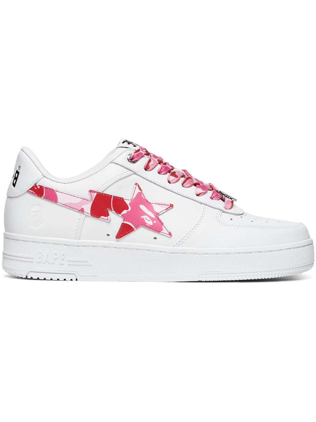 A Bathing Ape BAPE Sta Low Bapesta White Abc Camo Pink