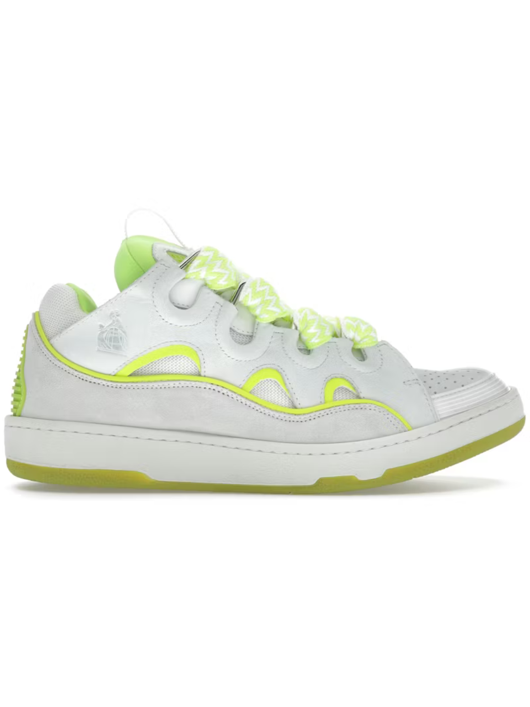 Lanvin Curb Sneaker White Fluorescent Yellow