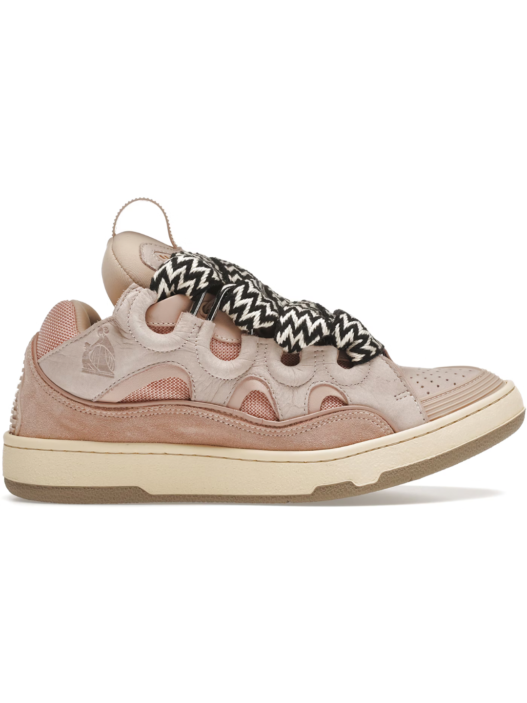 Lanvin Curb Sneaker Leather Trim Pink