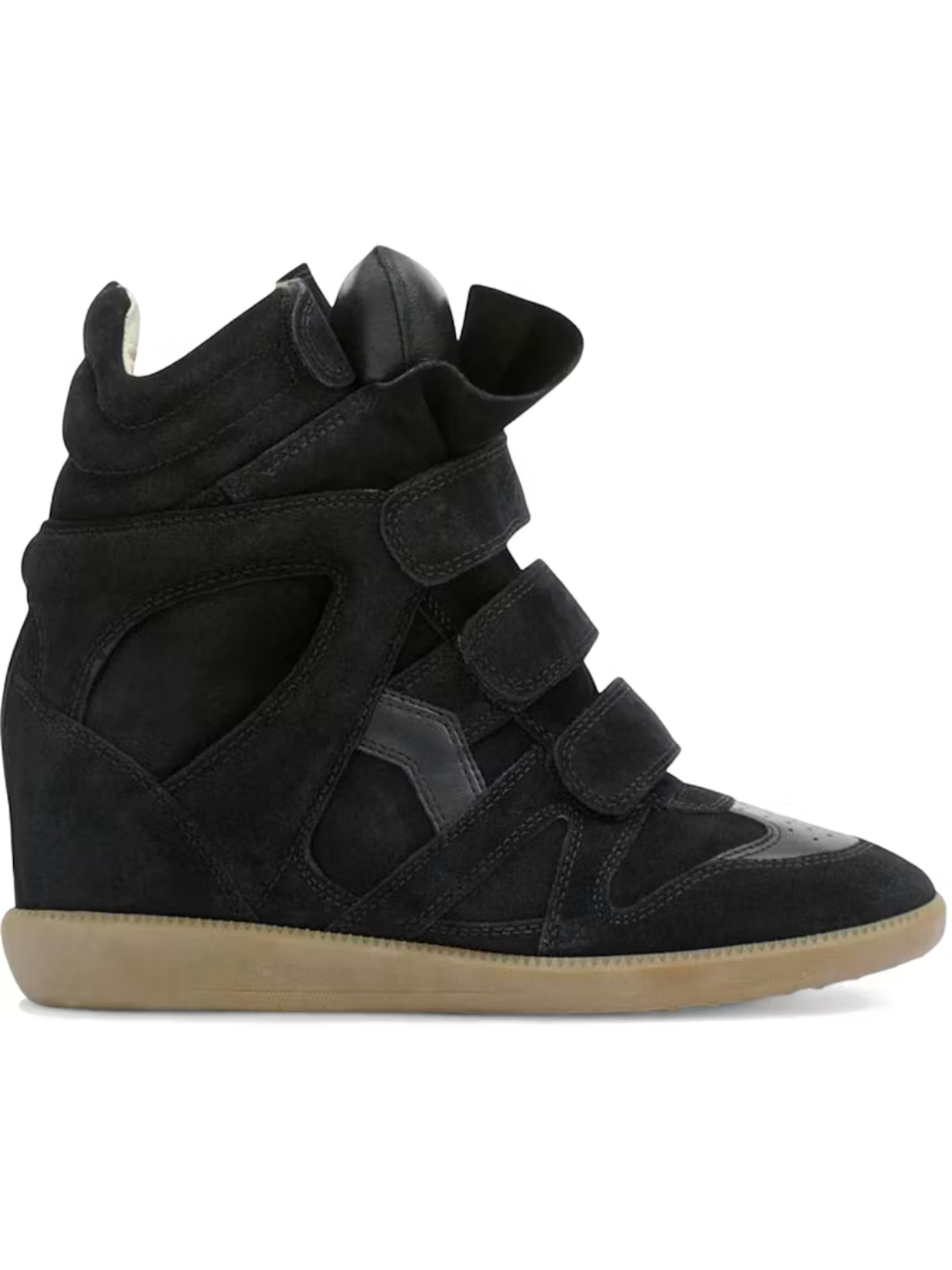 Isabel Marant Bekett Leather Wedge Sneakers Black