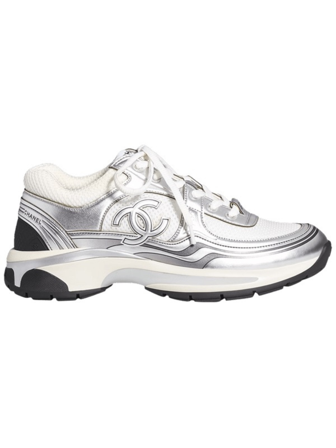 Chanel CC Runner White Silver (Black)