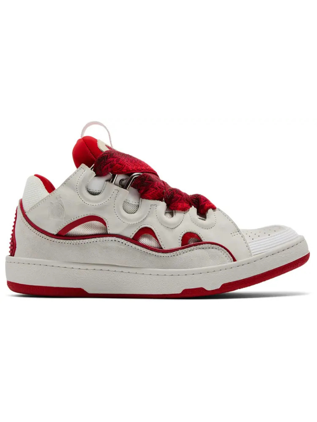 Lanvin Leather Curb White Red