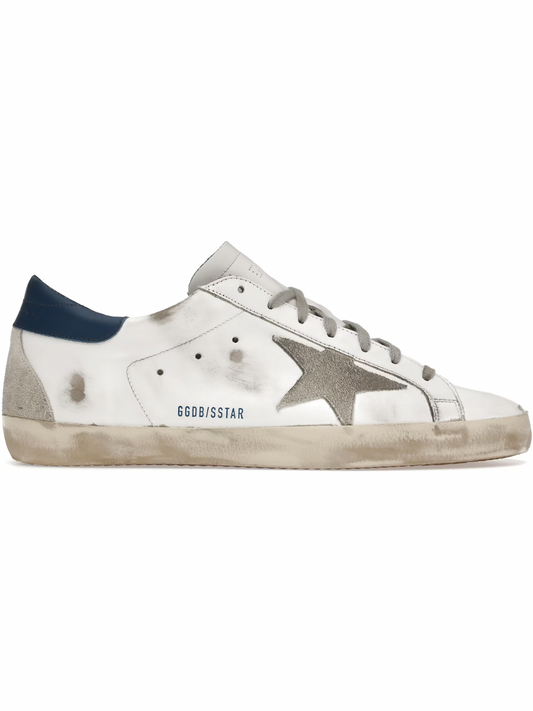 Golden Goose Super-Star White Royal Blue Blue Grey Suede Patch