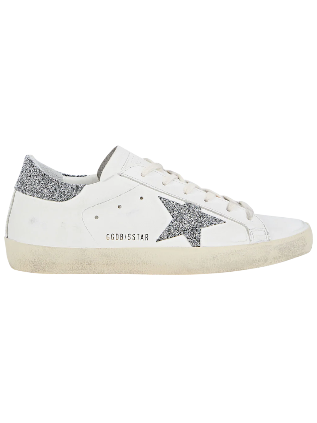 Golden Goose Superstar Leather Upper Crystal Star White Silver