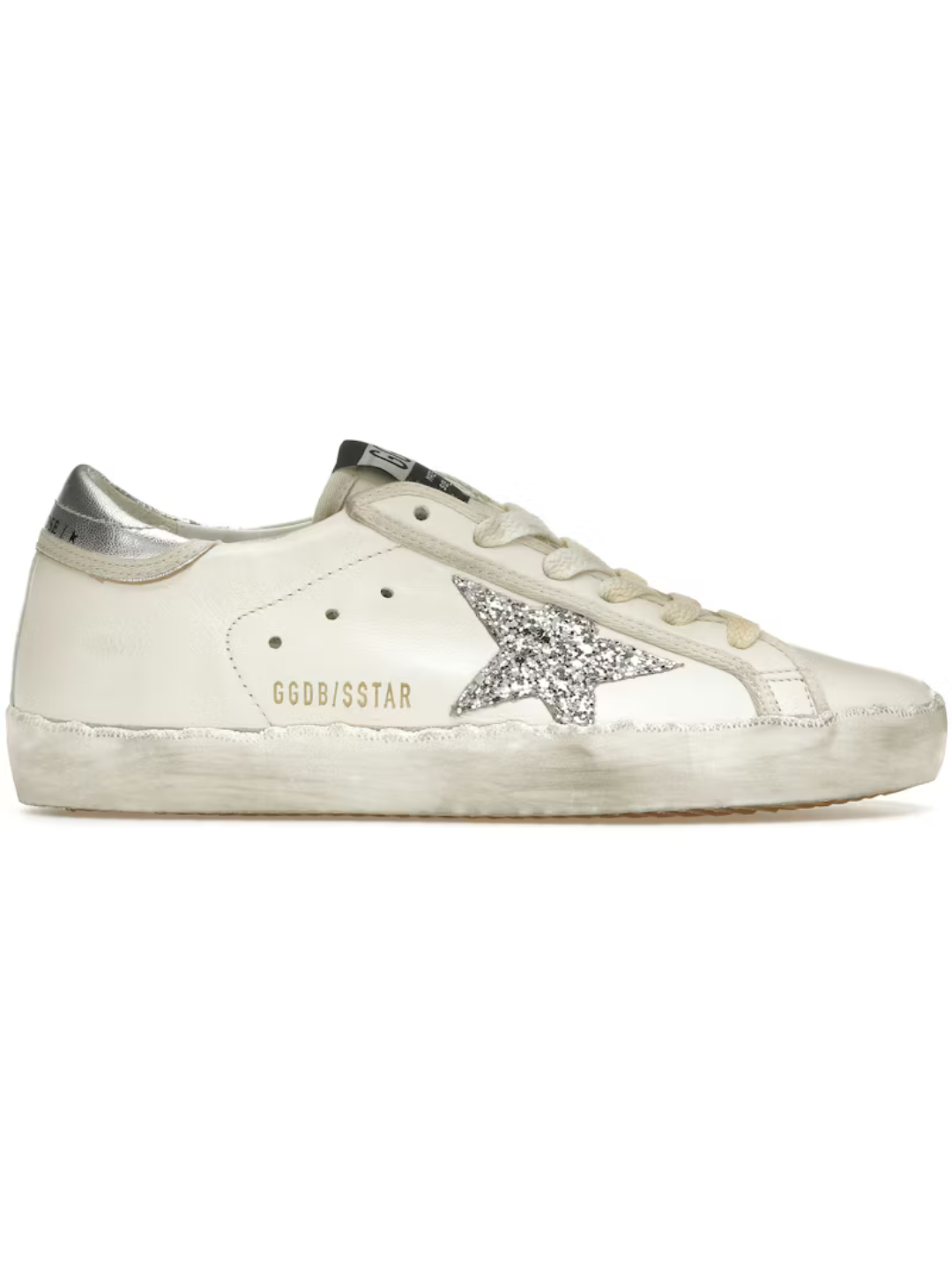 Golden Goose Super-Star White Silver Glitter