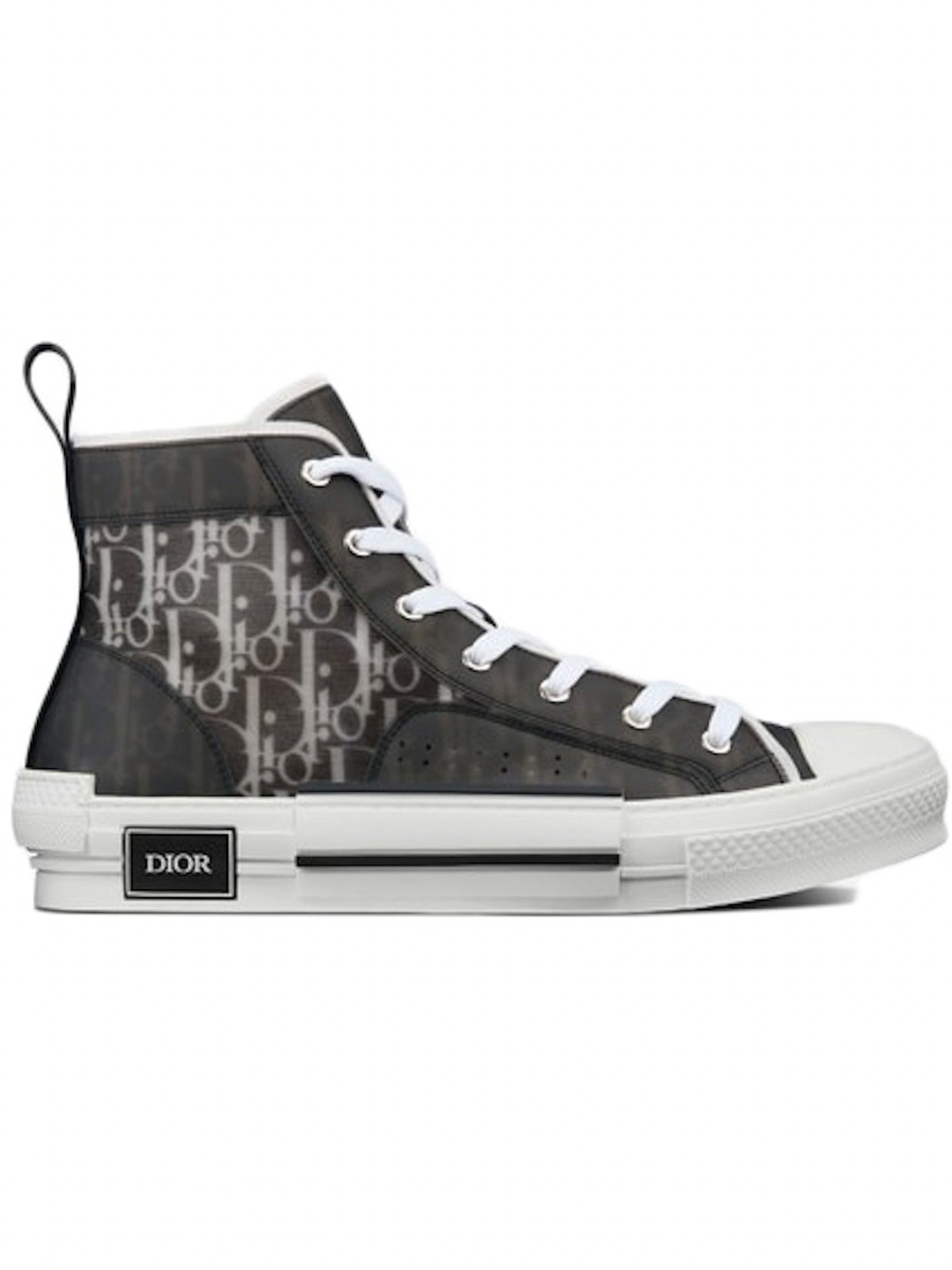 Dior B23 High Top Black White Slanted