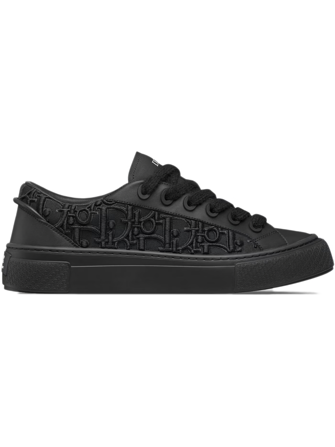 Dior B33 Black Smooth Calfskin Raised Embroidery