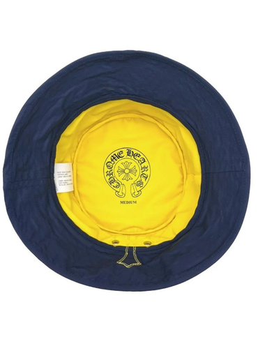CHROME HEARTS Navy Yellow Patch Bucket Hat