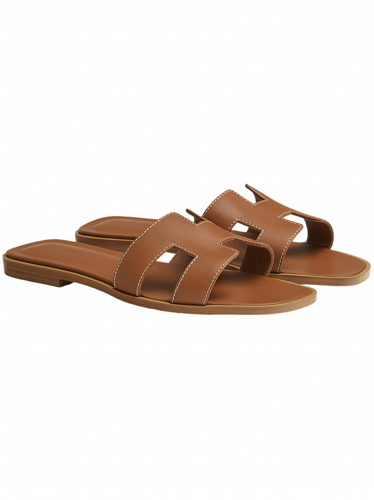 Hermes Oran Sandals Gold