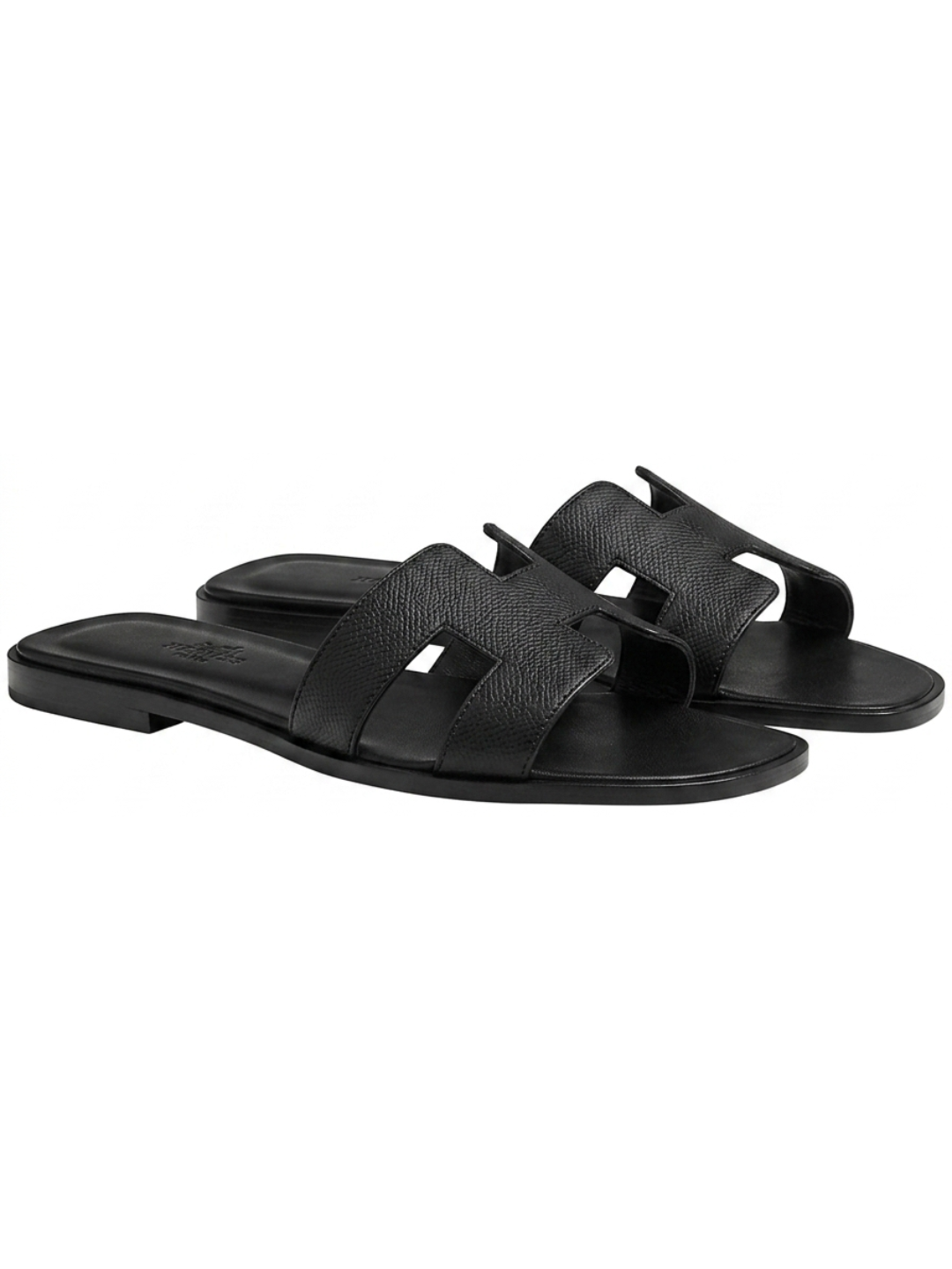 Hermes Oran Sandals Black