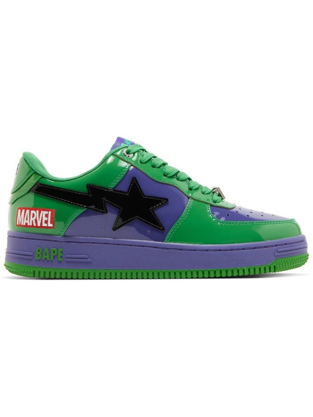 A Bathing Ape BAPE Sta Low Marvel x Bapesta Hulk