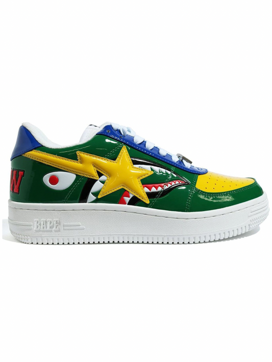 A Bathing Ape BAPE Sta Low Sta Low M2 20th Anniversary Patent Green Shark