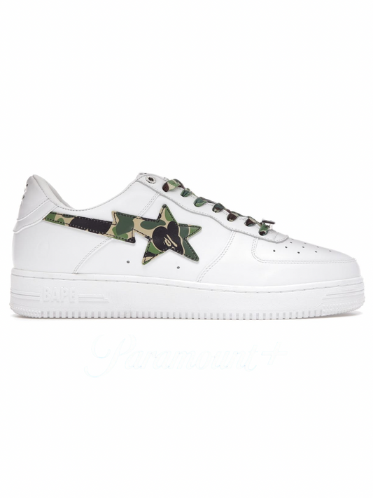 A Bathing Ape BAPE Sta Low White ABC Camo Green