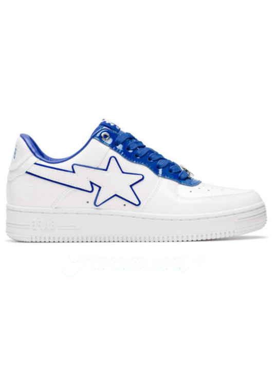 A Bathing Ape BAPE Sta Low Patent Leather White Blue