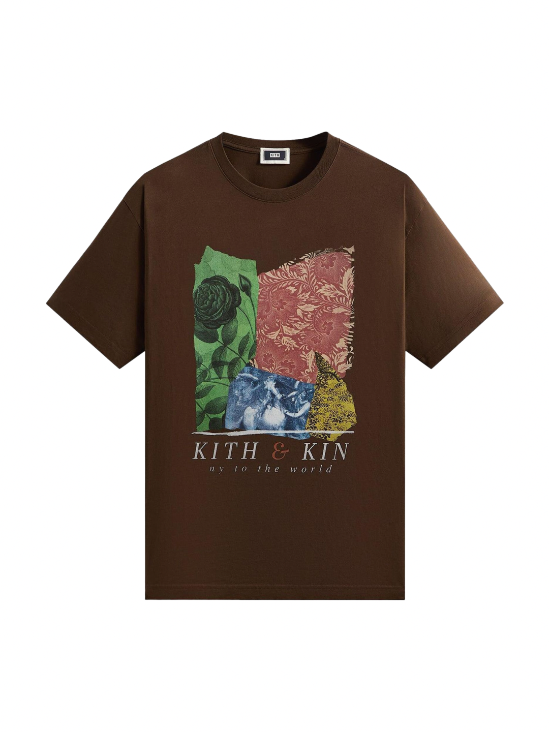 KITH & KIN “NY to the World” Vintage Collage Tee Brown