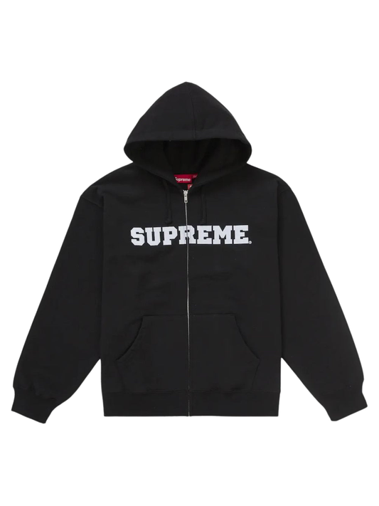 Supreme Collegiate Applique Zip Up Hooded Sweatshirt Black