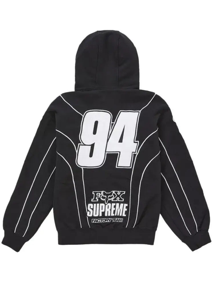 Fox Racing x Supreme Zip Up Hooded Sweatshirt Black