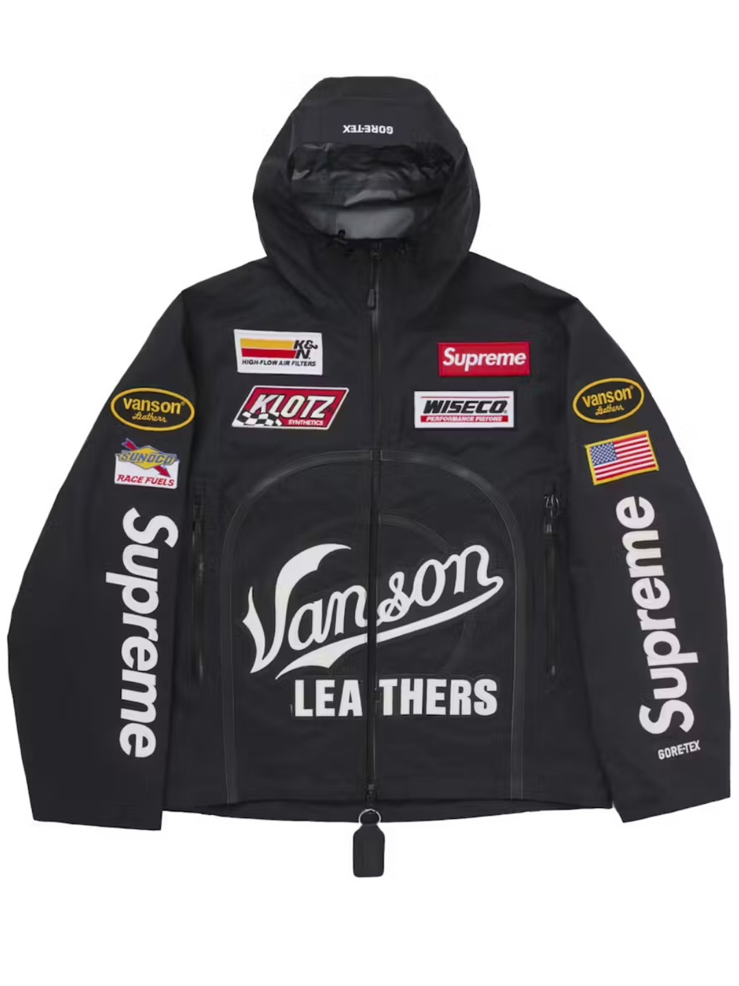 Supreme Vanson Leathers GORE-TEX Shelljacket Black