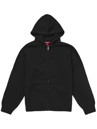 Supreme Last Supper Embroidered Zip Up Hooded Sweater Black