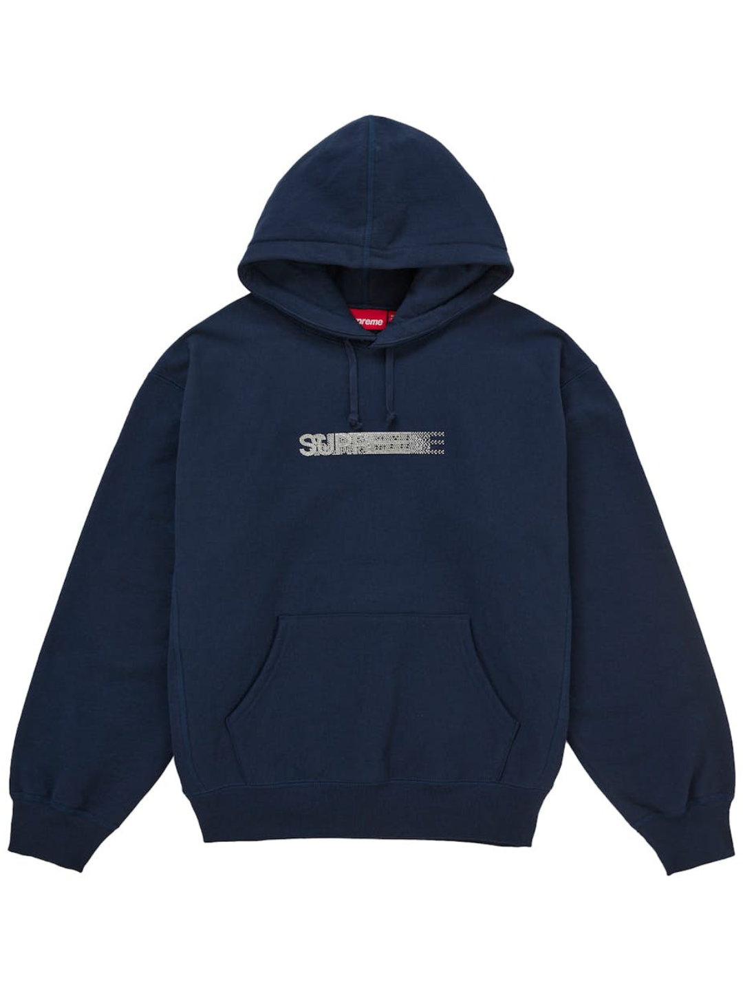 Supreme Swarovski Motion Logo Hooded Sweatshirt Blue