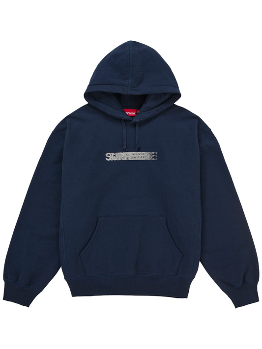 Supreme Swarovski Motion Logo Hooded Sweatshirt Blue