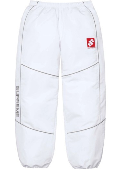 Supreme Reflective Piping Pants White