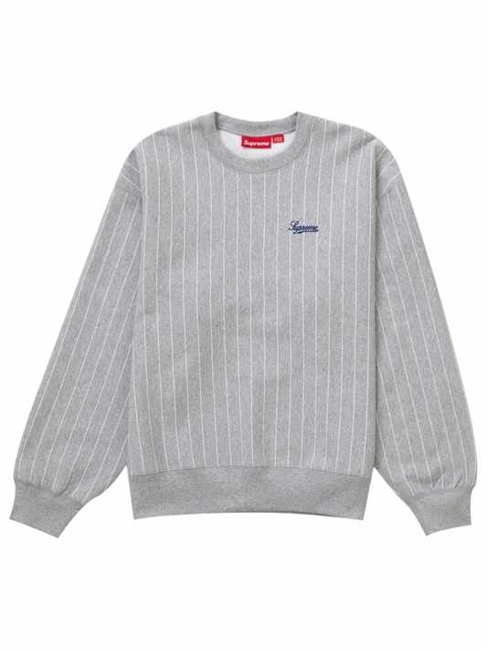 Supreme Pinstripe Crewneck Heather Grey