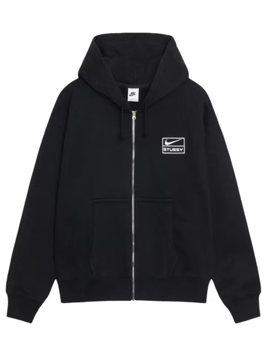 Stussy x Nike Fleece Zip Hoodie Black