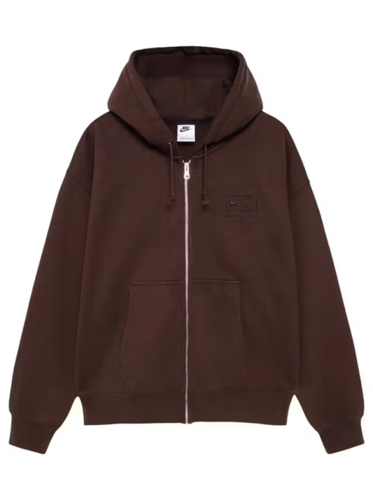 Stussy x Nike Fleece Zip Hoodie Dark Cinder